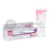 WHITE GLO Sensitive Forte+ 100ml wybielająca pasta do zębów wrażliwych z azotanem potasu + szczoteczka do zębów + wykałaczki