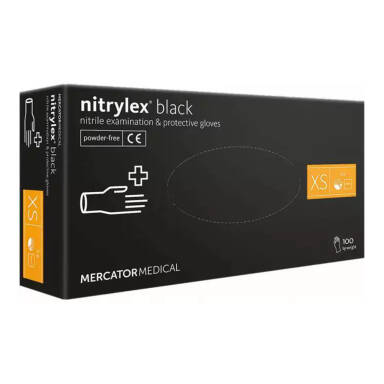 MERCATOR Nitrylex Black 100szt - rękawice diagnostyczne, nitrylowe - RÓŻNIE ROZMIARY