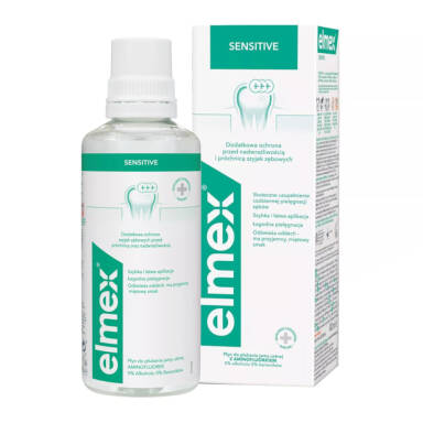 ELMEX Sensitive Plus 400ml - płyn chroniący szyki zębowe przed próchnicą oraz nadwrażliwością (zielony)