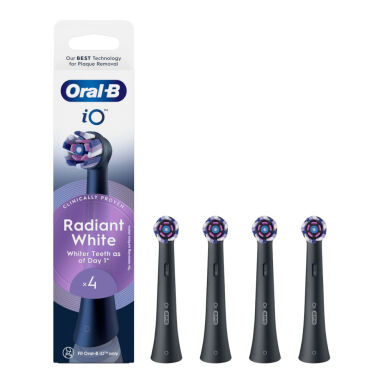 BRAUN Oral-B iO Radiant White BLACK 4szt. - końcówki wybielające do szczoteczki magnetycznej Oral-B iO