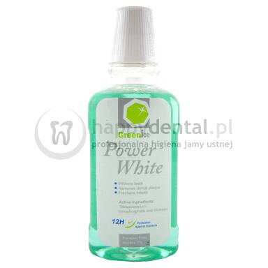 GreenIce Power White płyn 300ml - płyn do płukania jamy ustnej przywracający naturalną biel zębów