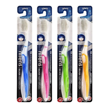 NITENS SILVER Happy SET 4szt. - zestaw 4 szczoteczek antybakteryjnych do zębów