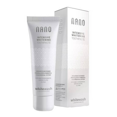 WHITEWASH NANO INTENSIVE Whitening 75ml - intensywnie wybielająca pasta do zębów z nano cząsteczkami hydroksyapatytu i papainą