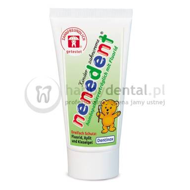 NENEDENT Homeopatyczna pasta 50 ml - Homeopatyczna pasta do zębów w fluorem o smaku jabłkowo-bananowym