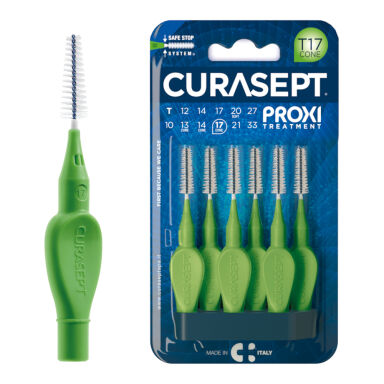 CURASEPT PROXI Treatment T17 zielone 1,7mm 6szt. - szczoteczki międzyzębowe stożkowe ISO 5