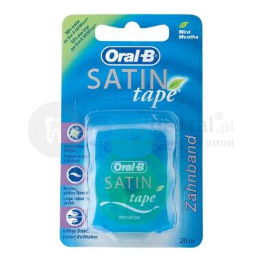 ORAL-B Satin Tape 25m taśma dentystyczna o satynowej powłoce, miętowa E978