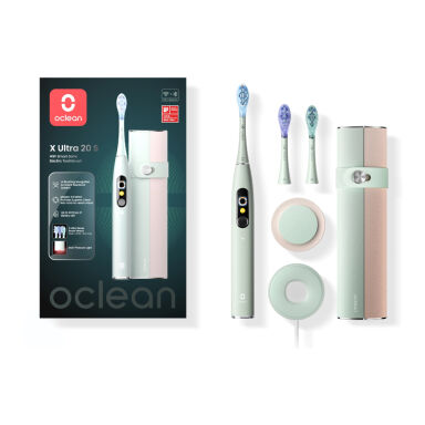 OCLEAN X ULTRA 20 S Mint - szczoteczka soniczna z dotykowym wyświetlaczem, etui i 3 końcówkami