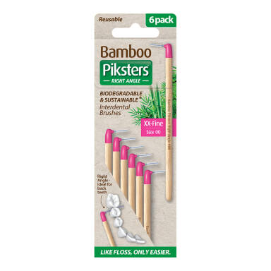 Piksters BAMBOO Right Angle 6szt. - bambusowe szczoteczki międzyzębowe - WYBIERZ ROZMIAR