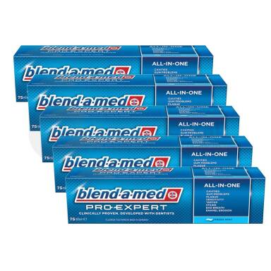 Blend-a-med pro expert all in one mild mint zestaw 5x75ml - Pasta zapewniająca kompleksową ochronę zębów i dziąseł