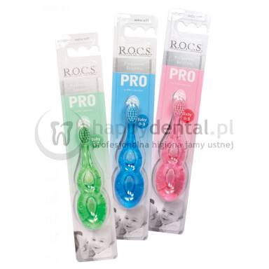 ROCS PRO BABY Professional Solution 0-3 1szt. - niezwykle delikatna szczoteczka o mycia pierwszych zębów dziecka