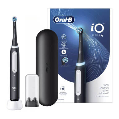 BRAUN Oral-B iO 4 BLACK - szczoteczka magnetyczna do zębów Oral-B w kolorze czarnym (E5329)