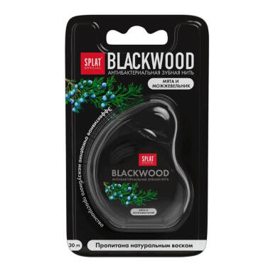 SPLAT Blackwood czarna nić denstyczna z olejkami eterycznymi z mięty pieprzowej i jałowca, 30m