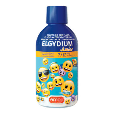 ELGYDIUM EMOJI Junior 500ml - płyn do płukania jamy ustnej o smaku malinowo-truskawkowym