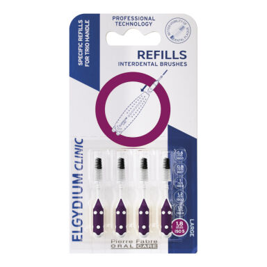 ELGYDIUM Clinic TRIO Refills 1,8mm fioletowe 4szt. - wkłady szczoteczek międzyzębowych do uchwytów Elgydium Clinic TRIO