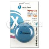 MIRADENT Mirafloss Implant CHX śr.2,2mm (niebieska) 50 sztuk - Antybakteryjna puszysta nitka dentystyczna na rolce