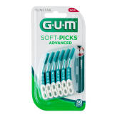 GUM Soft-Picks Advance (651M30) 30szt. LARGE - wyjątkowo elastyczne, specjalnie wyprofilowane wykałaczki z delikatną, gumową końcówką (SZEROKIE)