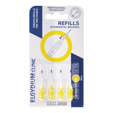 ELGYDIUM Clinic TRIO Refills 1,0mm żółte 4szt. - wkłady szczoteczek międzyzębowych do uchwytów Elgydium Clinic TRIO