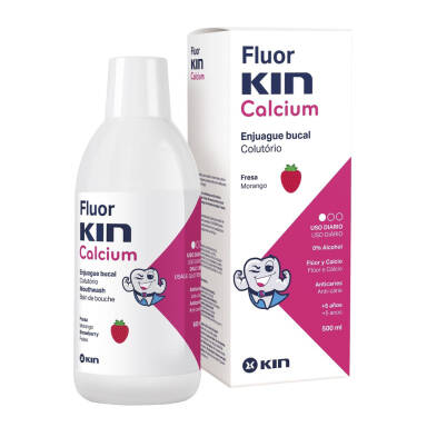 FluorKIN Calcium Mouthwash 500ml - płukanka dla dzieci o smaku truskawkowym z fluorem