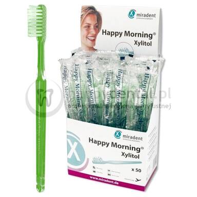 MIRADENT HappyMorning Xylitol RFL 50szt. szczoteczki jednorazowe z ksylitolem