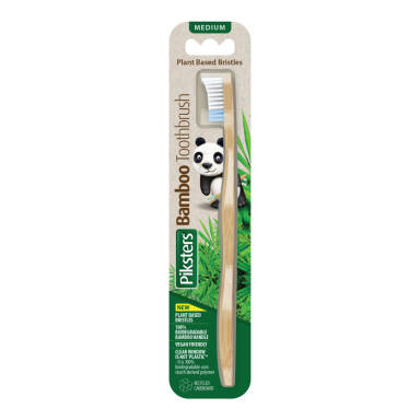 PIKSTERS Bamboo MEDIUM - biodegradowalna szczoteczka do zębów z bambusa