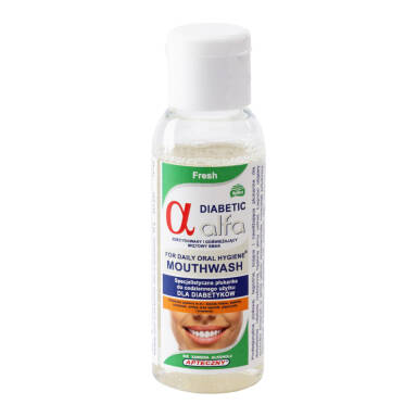 ALFA DIABETIC Fresh 50ml - zioły płyn do płukania jamy  ustnej w wersji podróżnej