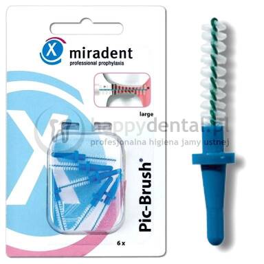 MIRADENT zPic-Brush szczoteczki 6 szt. 3,0mm (niebieski) - Zestaw szczoteczek międzyzębowych - PRODUKT DOSTĘPNY NA ZAMÓWIENIE ! !