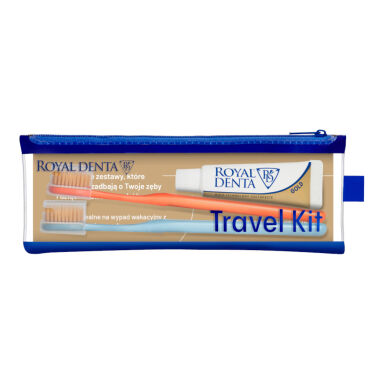 ROYAL DENTA Travel KIT GOLD - dwie szczoteczki do zębów Royal Denta GOLD SOFT + pasta Royal Denta GOLD 20g
