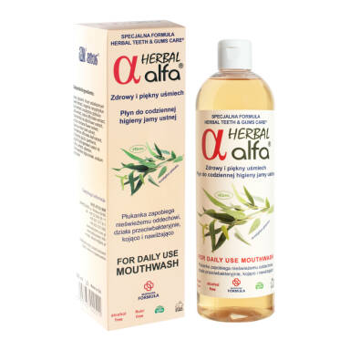 ALFA HERBAL 500ml - ziołowy płyn do płukania jamy ustnej bez fluoru i alkoholu