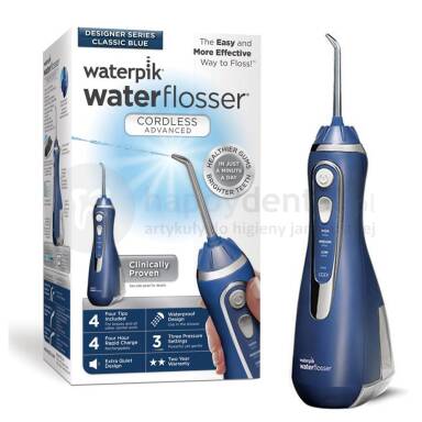  WATERPIK WP-563 EU nowoczesny irygator dentystyczny bezprzewodowy w kolorze GRANATOWYM