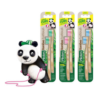 PIKSTERS Bamboo KIDS Twin - zestaw ekologicznych szczoteczek do zębów dla dzieci