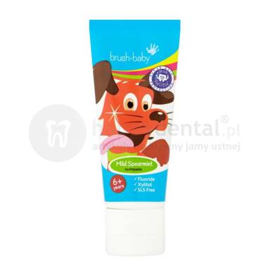 BRUSH-BABY Mild Spearmint 50ml- pasta do zębów dla dzieci powyżej 6 roku życia o smaku świeżej mięty