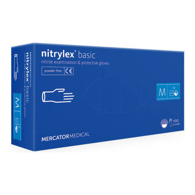 MERCATOR Nitrylex Basic Dark Blue 100szt - rękawiczki jednorazowe nitrylowe bezpudrowe - RÓŻNIE ROZMIARY