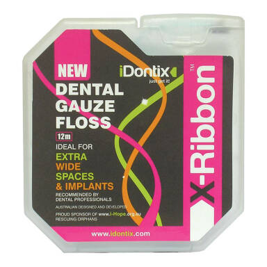 PIKSTERS X-Ribbon 12m - gaza dentystyczna do czyszczenia implantów i mostów