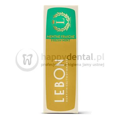 LEBON FRESH MINT Toothpaste 75ml (zielona) - pasta do zębów z naturalnych składników o smaku subtelnej mięty, zapewniająca niesamowite odświeżenie