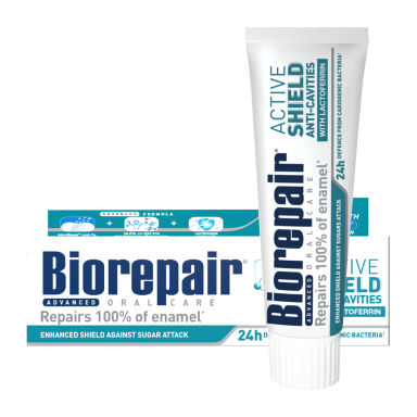 BIOREPAIR Active Shields (Aktywna Tarcza) 75ml - pasta do zębów przeciw ubytkom w szkliwie