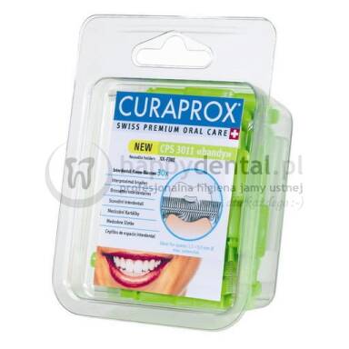 CURAPROX CPS Handy 3011 Box 30szt. (jasnozielone) - szczoteczki międzyzębowe z osłonką w opakowaniu zbiorczym