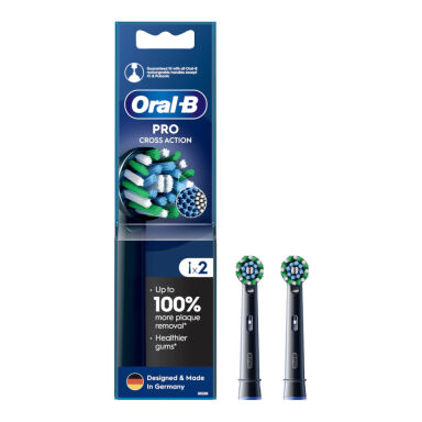 BRAUN Oral-B Cross Action EB50BRX-2 Black 2szt. - końcówki do szczoteczki elektrycznej Oral-B z kątowym ułożeniem włókien