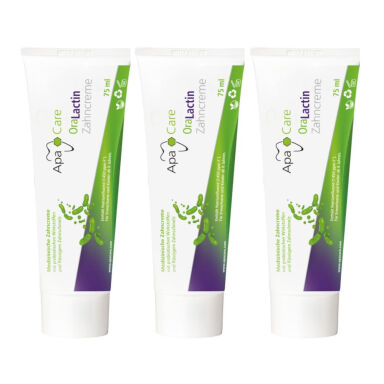 APACARE OraLactin HAPPY SET 3 x 75ml - zestaw  3 past do zębów z hydroksyapatytem i postbiotykami