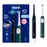 BRAUN Oral-B iO 2 Duo BLACK&GREEN - zestaw dwóch szczoteczek magnetycznych do zębów Oral-B w kolorze czarnym i zielonym (E1909)