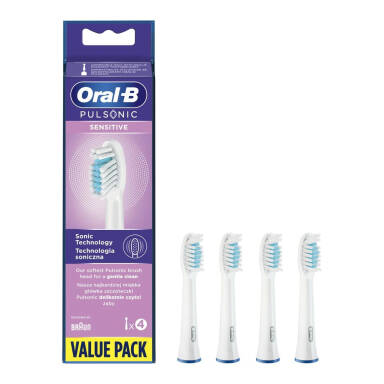 BRAUN Oral-B PULSONIC SENSITIVE SR32-4 - zestaw końcówek do szczoteczki sonicznej Oral B Pulsonic