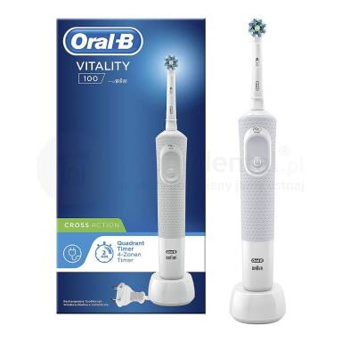 BRAUN Oral-B Vitality 100 szczoteczka elektryczna Oral B z timerem - BIAŁA/CZARNA