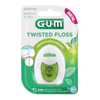 GUM  TWISTED FLOSS 30m - woskowana nitka do zębów 