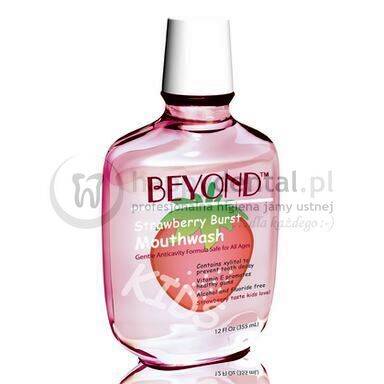 BEYOND Mouthwash Strawberry Kids 355ml - płukanka dla dzieci o truskawkomym smaku (bez fluoru) - <B>(CHWILOWO BRAK)</B>