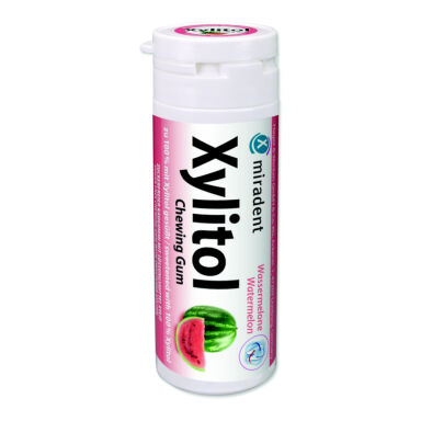 MIRADENT Xylitol Chewing Gum 30sztuk - guma do żucia z ksylitolem przeciw próchnicy (smak: Arbuz - WATERMELON)
