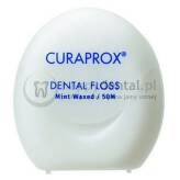 CURAPROX DF 834 Dental Floss 50m - miętowa, lekko woskowana nić dentystyczna