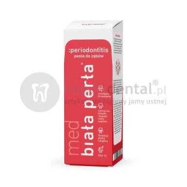 BIAŁA PERŁA Med Periodontitis 75ml enzymatyczno ziołowa pasta do zębów przeciw parodontozie