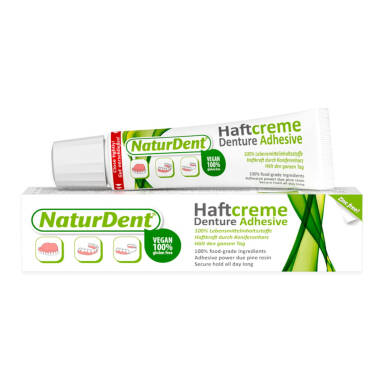 NATURDENT Haft Creme 40g - naturalny klej do protez z żywicą sosnową