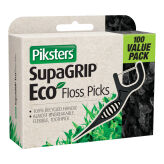 PIKSTERS ECO Floss Picks 100szt. - biodegradowalne niciowykałaczki z aktywnym węglem