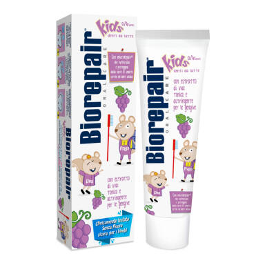 BIOREPAIR Kids 50ml - wzmacniająco-ochronna pasta do zębów mlecznych o smaku winogrona