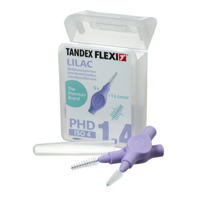 TANDEX Flexi 6szt. BOX 0.80-5.0mm (LILIOWE) - pudełko 6 szczoteczek międzyzębowych stożkowych (PHD-1.4 LILAC)